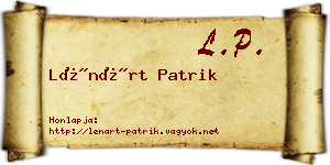 Lénárt Patrik névjegykártya